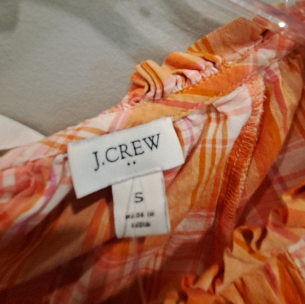 *3 for $30* J Crew Off The Shoulder Plaid Blouse - Picture 3 of 5